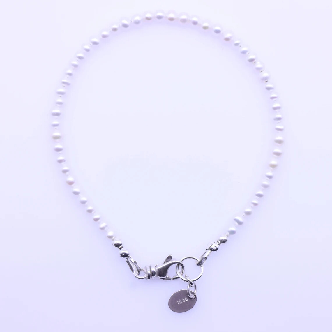Classic Small Pearl Bracelet, 4mm White Freshwater Pearl Seed Bead Tiny Delicate