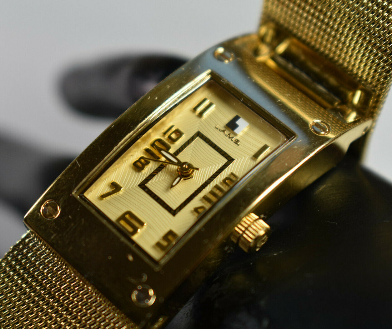 RARE! L.A.M.B. Gwen Stefani Petra Gold Tone Women’s Bracelet Watch NEW BATTERY!