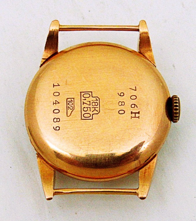 18K Orator Solid Yellow Gold Tear Drop Wire Lugs Lady Wristwatch, Great Runner