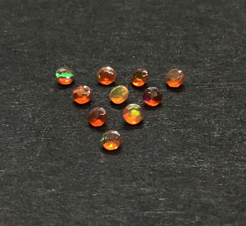 AAA Natural Ethiopian Orange Fire Opal Round Cut Loose Gemstone For All Jewelry