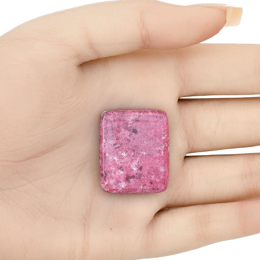 Natural Pink Thulite 28.6×23.75×5.8 mm Baguette Polished Gemstone LS02727-42