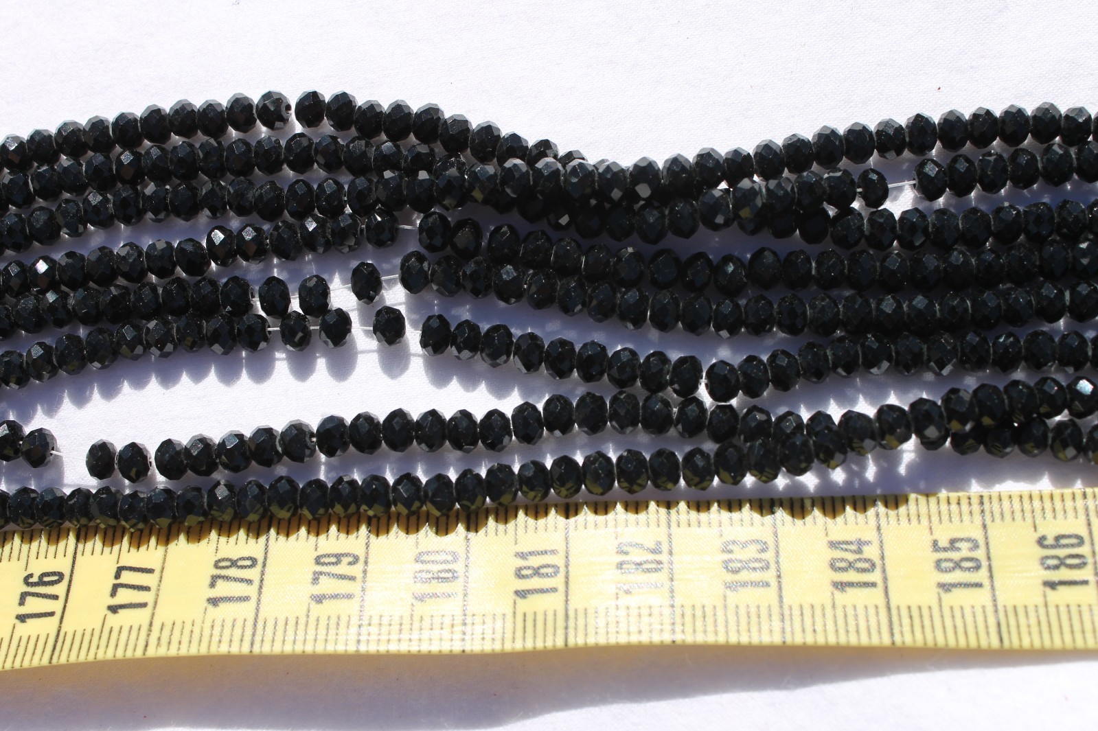 4.5 x 3.5mm diameter Jet Black Faceted Crystal Glass Rondelle about 50pcs
