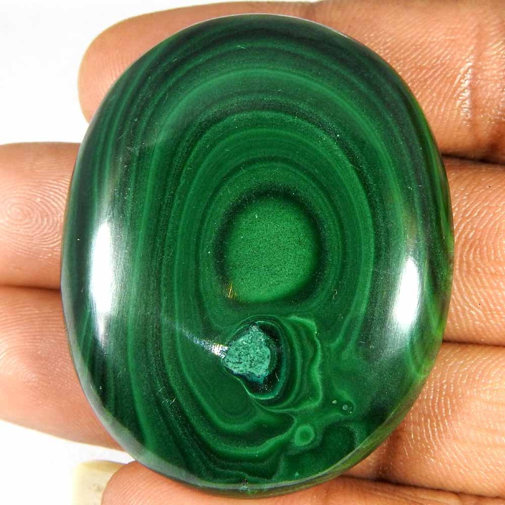 218.00Cts100%Natural Green Malachite Oval Cabochon Loose Gemstone