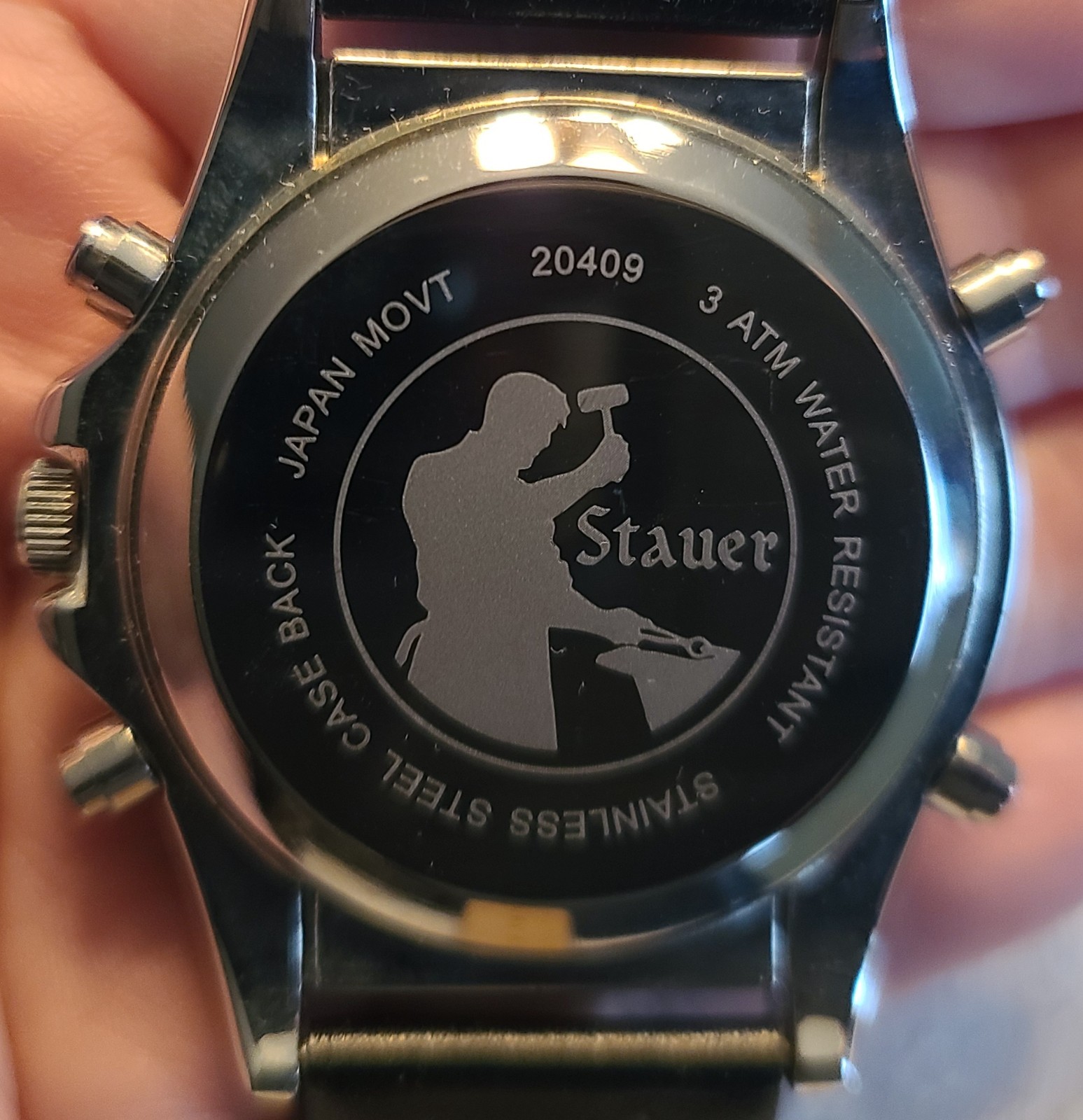 Stauer 20409 Ana-Digi Mens Watch Compass Bezel New Needs Battery