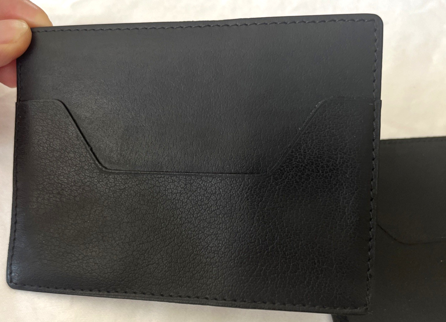 Rolex (2) Card Holder Folder Sleeve Black Leather Vintage Authentic