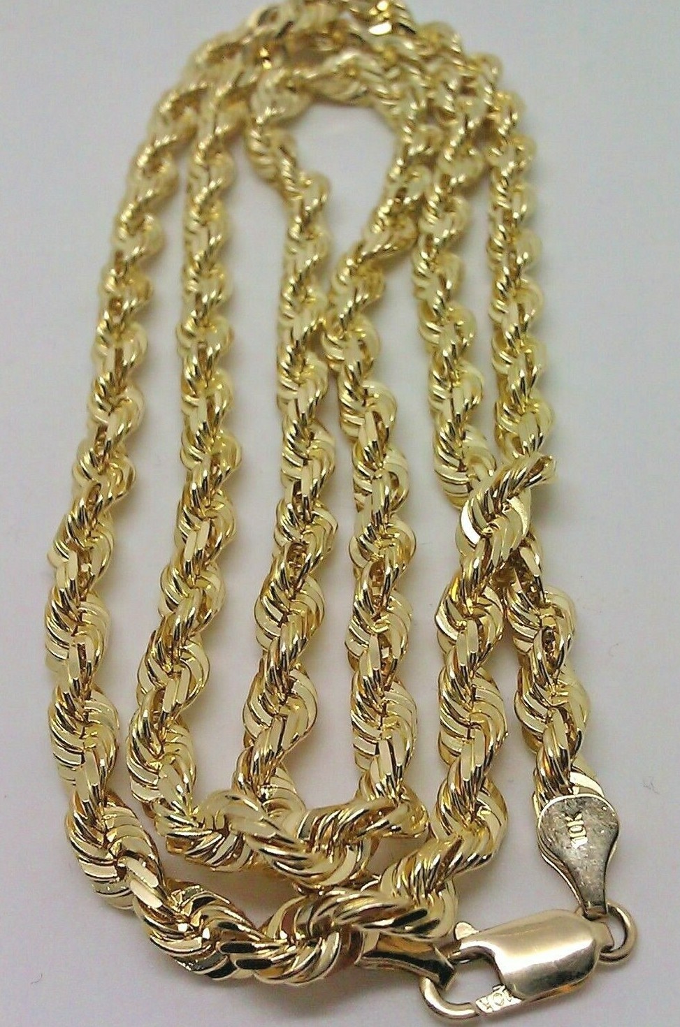Real 10k Gold Rope Necklace Chain SOLID 6mm 20 22 24 26 28″ Inch