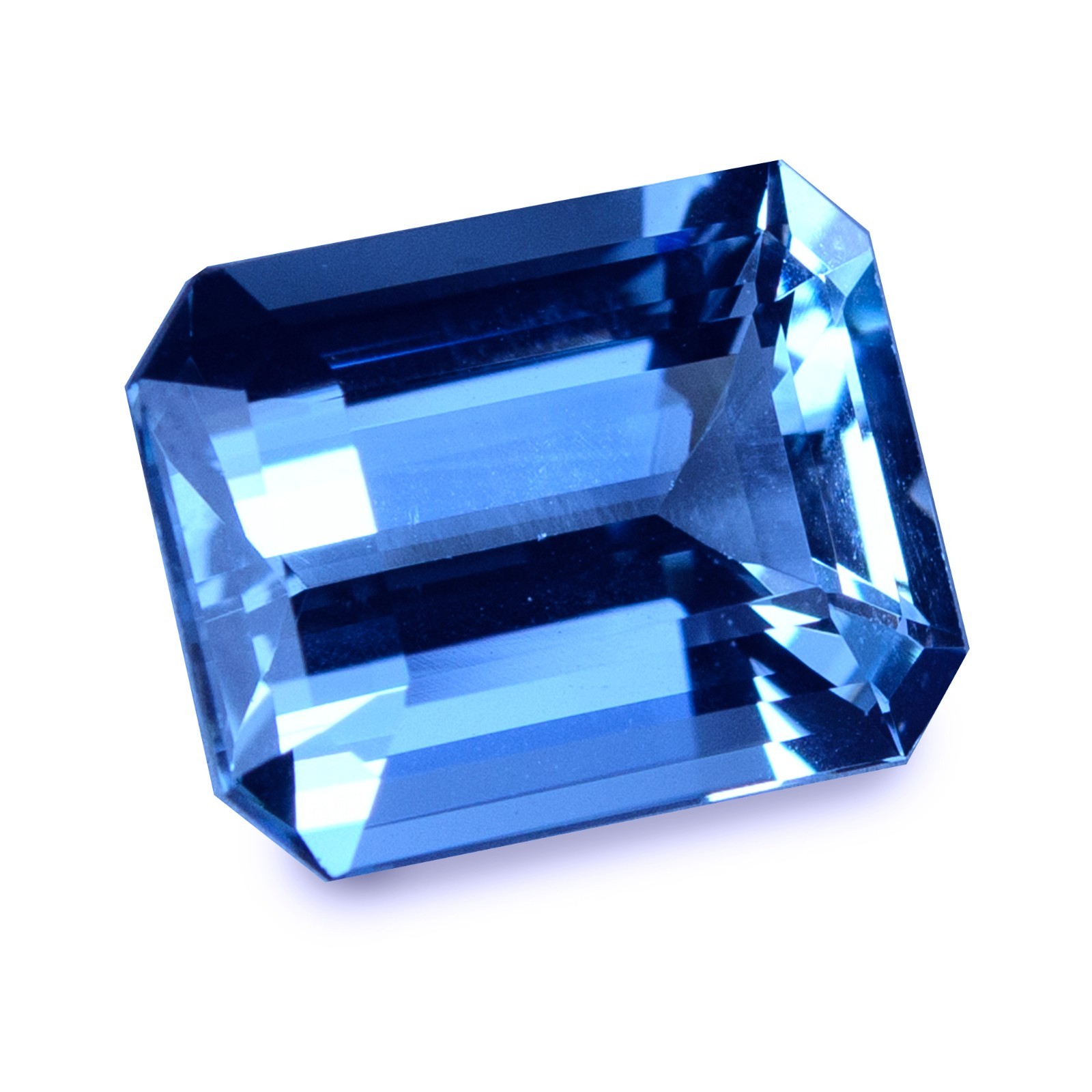 5.59 Cts IGI Certified Mind Blowing Blue Emerald Cut Brazil Aquamarine FreeShip