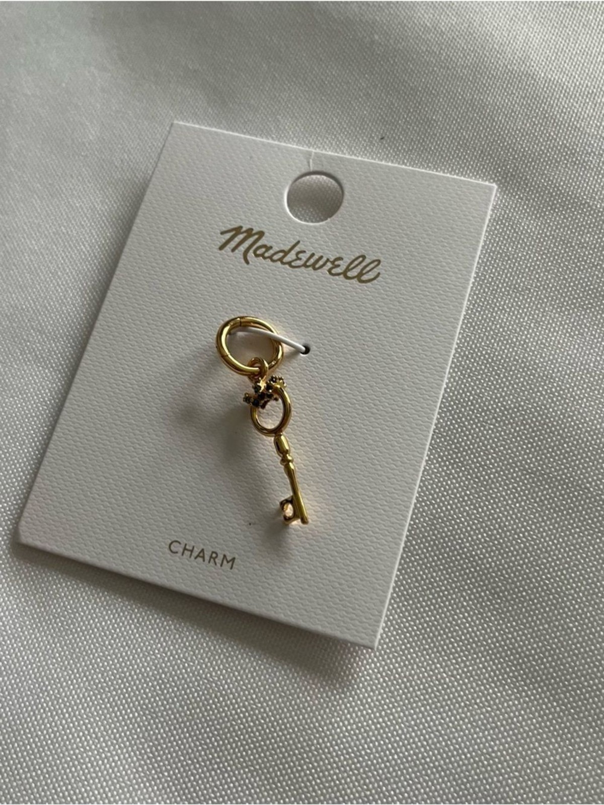 Madewell Skeleton Key Antique Gold Plated Brass Jewelry Charm One Size NWT