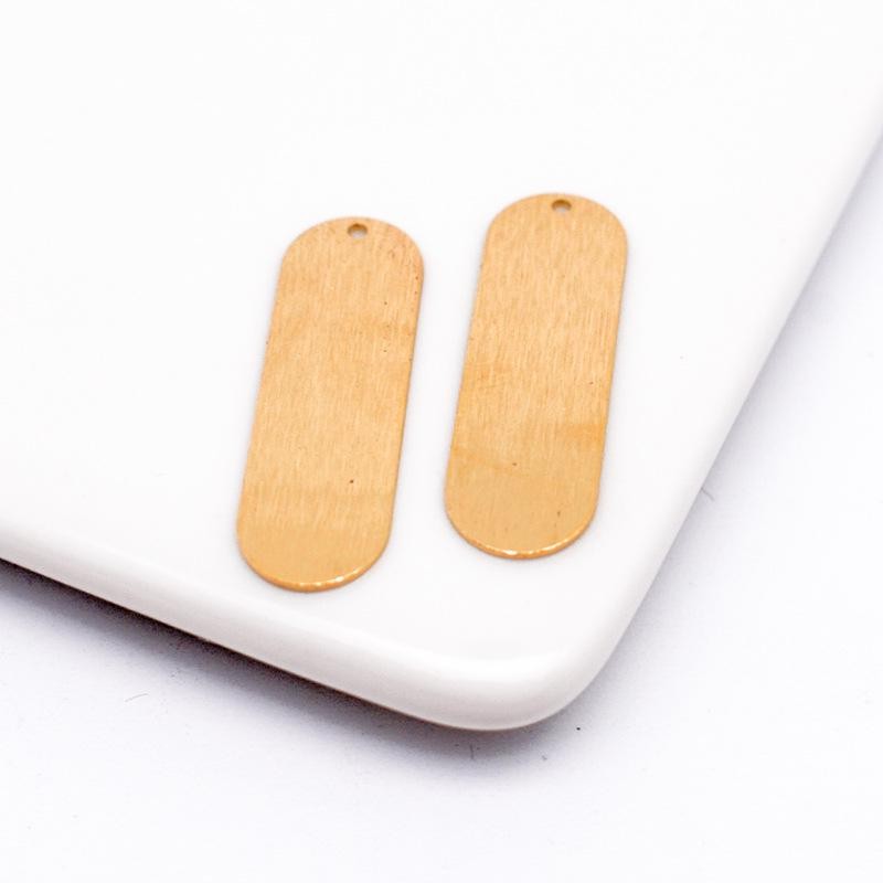 10PCS Raw Brass Round Rectangle Geometric Charm Pendant 10~32mm BJT36