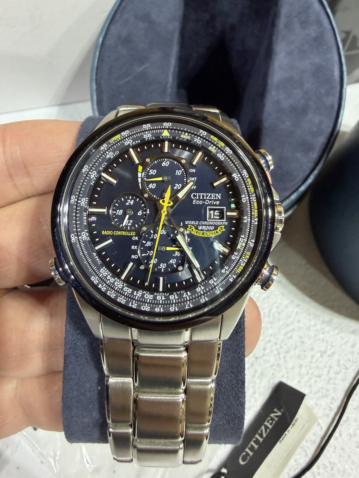 Citizen Men’s Blue Angels World Chronograph Eco Drive Watch AT8020-54L