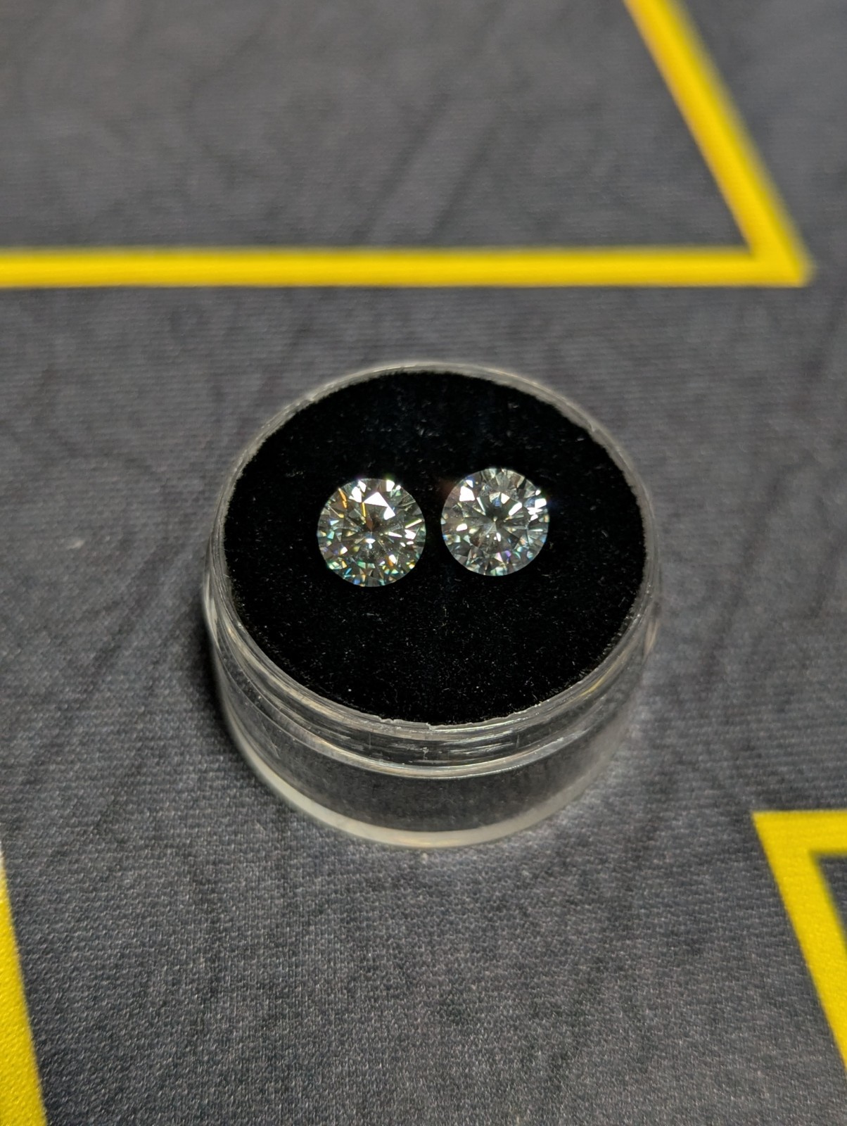 2.0 CTW Moissanite Pair 6.5mm Round Brilliant Cut D Color VVS1 Loose Gemstones