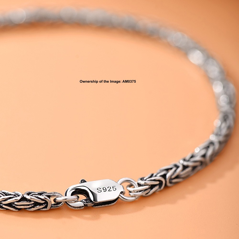 Pure 925 Sterling Silver Bracelet 2.5mm Byzantine Link Chain Women 6.7-8.3inch