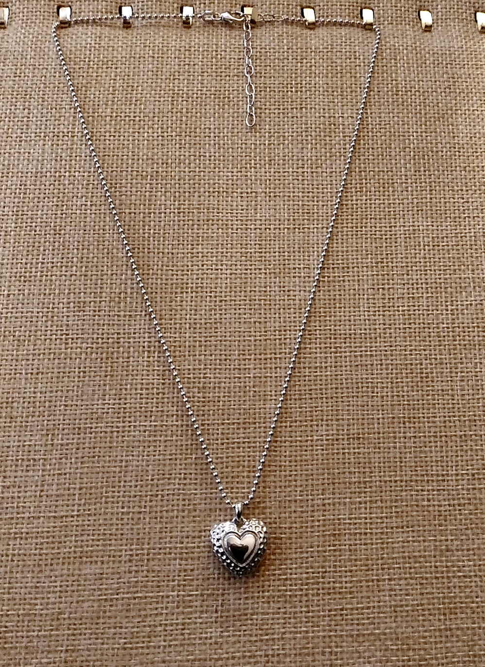925 ECHT SILBER RHODINIERT 🤍 Herz Collier Kette Kugelkette 42-47 cm