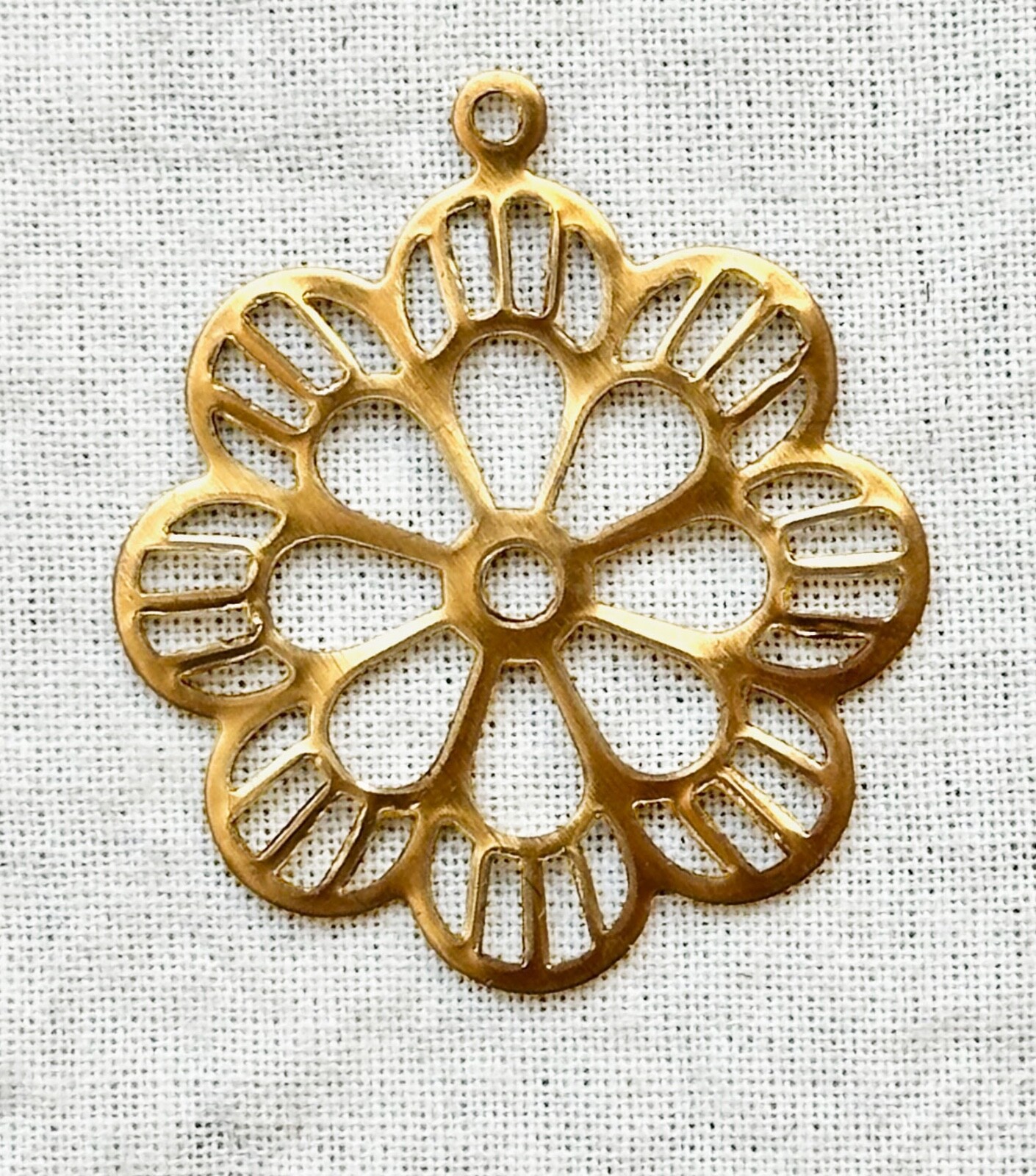 Jewelry Stamping – Group of raw brass filigree stampings – 21 pieces in total