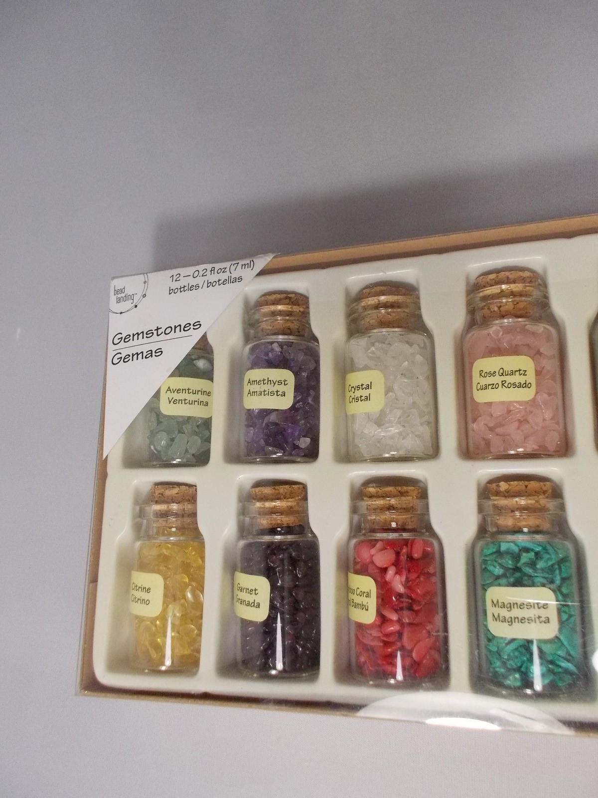 12 0.2 oz (7ml) Gemstone Bottles Bead-Landing New Old Stock Crafts Free S&H