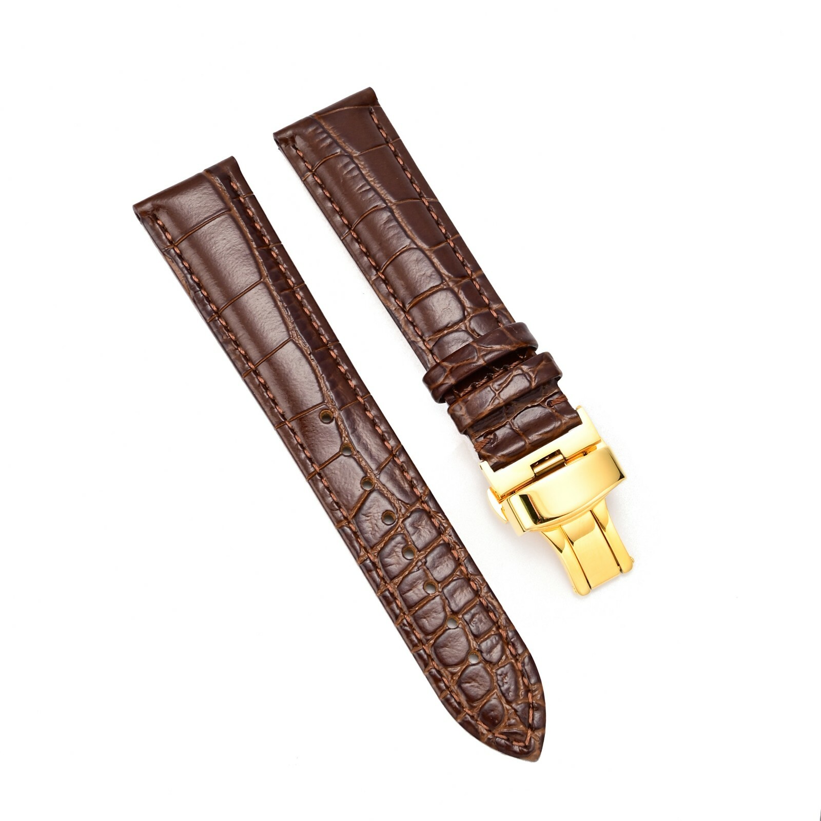 18-24mm Genuine Leather ALLIGATOR Embossed Watch Strap Band For BREITLING