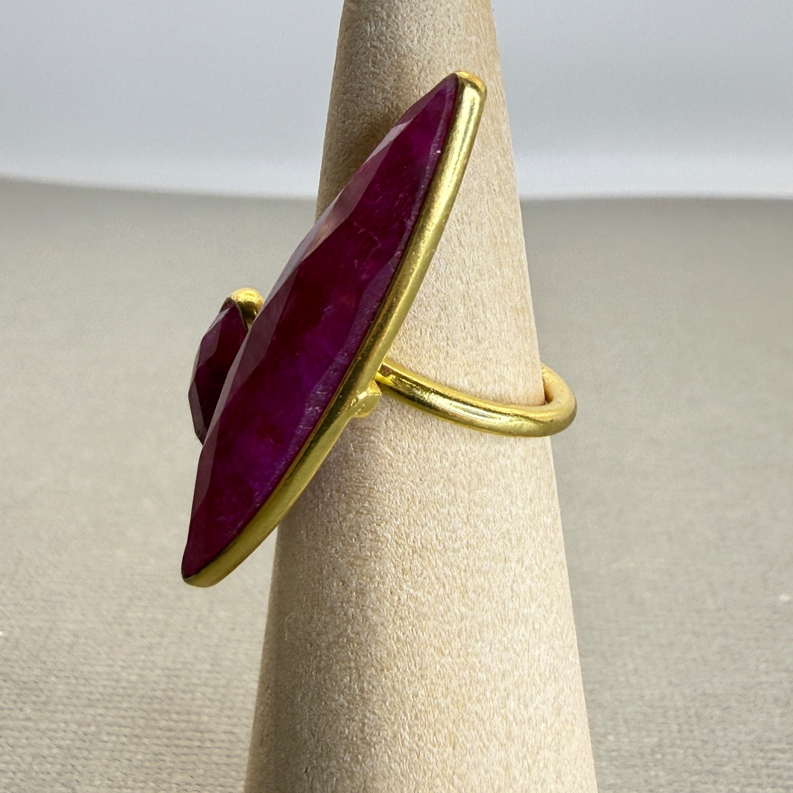 Gold Vermeil Sterling Silver Double Marquise Bypass Statement Ring