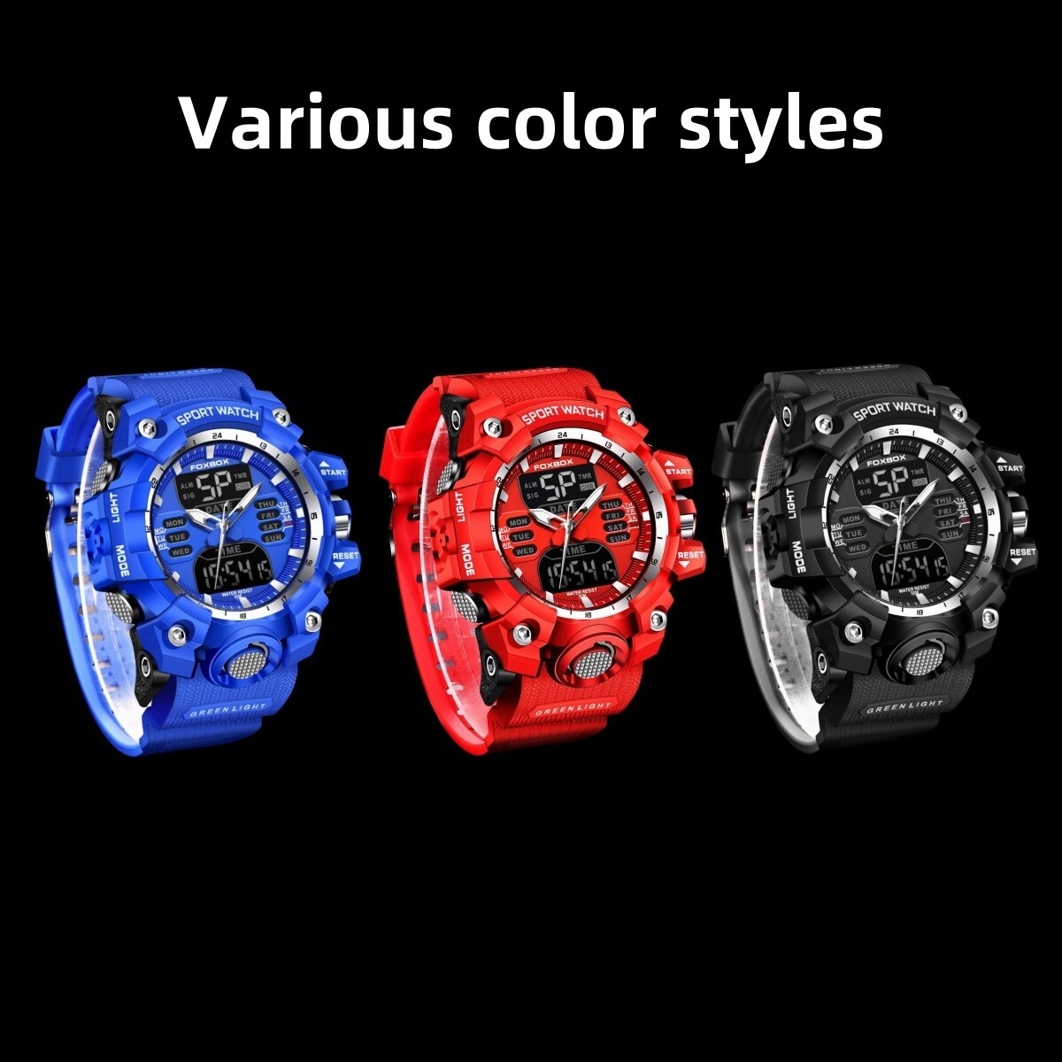 LIGE Men Watch Big LDE Digital Dial Quartz Date Week Waterproof Sport Wristwatch