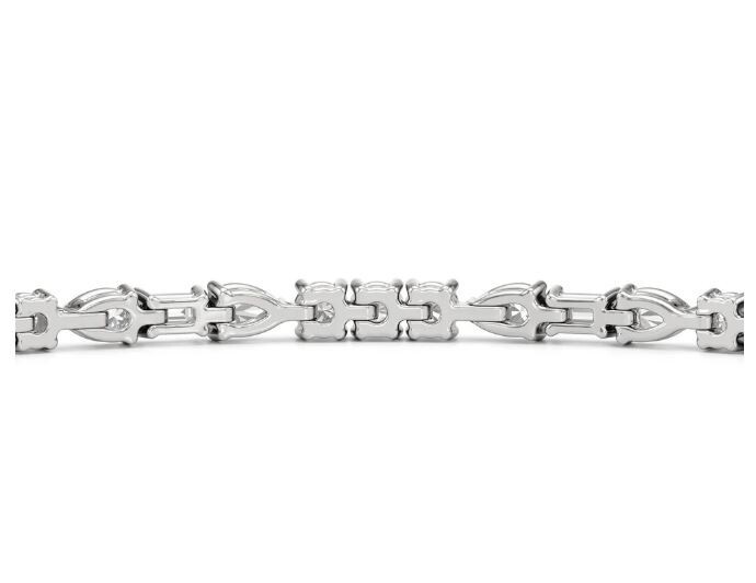 7.55 Ct Pear Simulated Diamond 925 White Sterling Silver Dainty Tennis Bracelet
