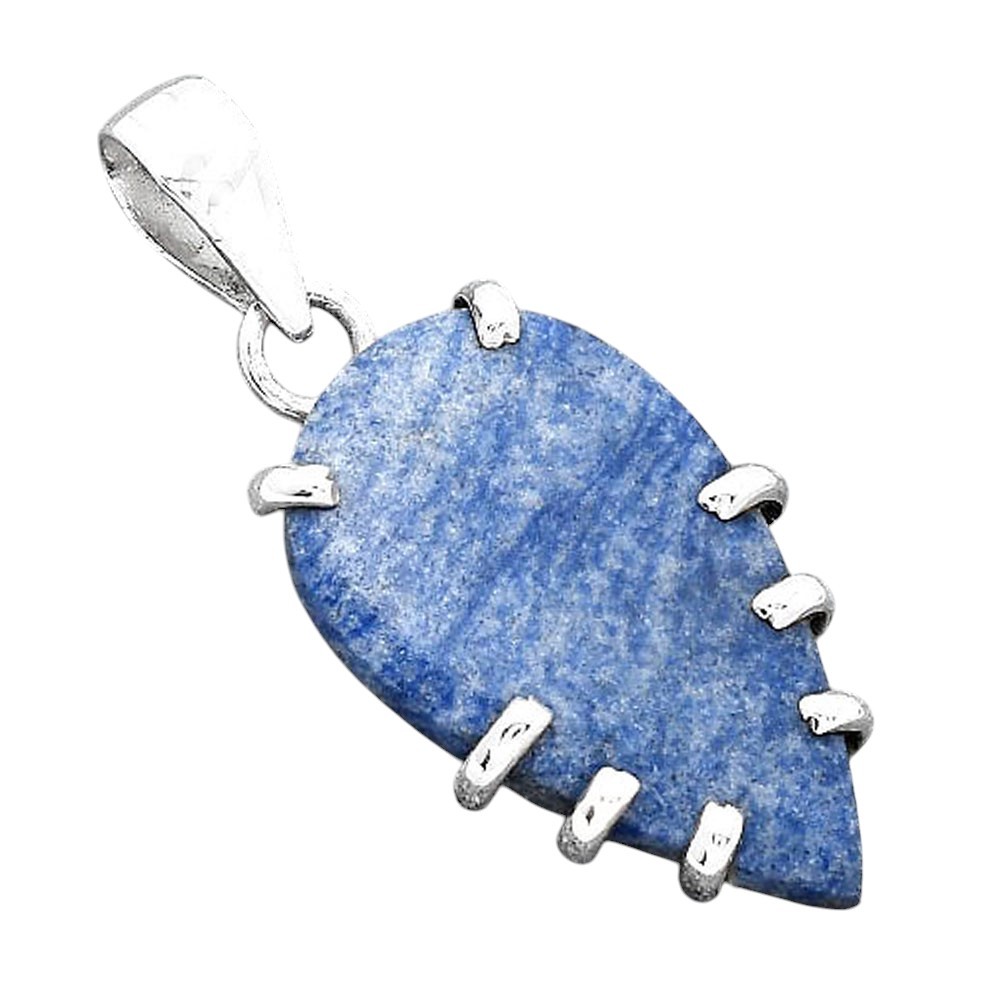 Natural Dumortierite Quartz 925 Sterling Silver Pendant Jewelry P-1372