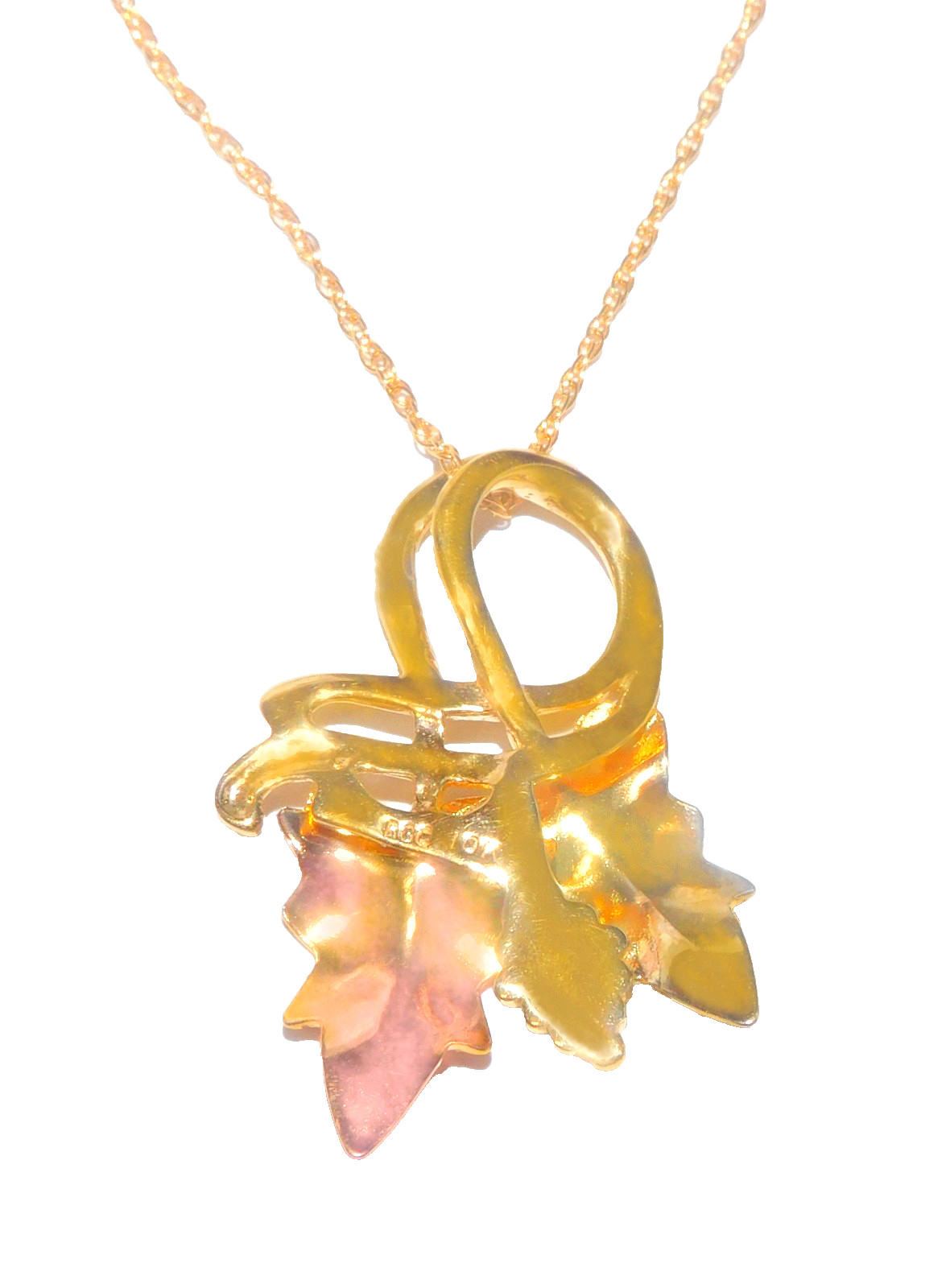 Black Hills Gold 10k Mt Rushmore Gold Slider Leaf Pendant