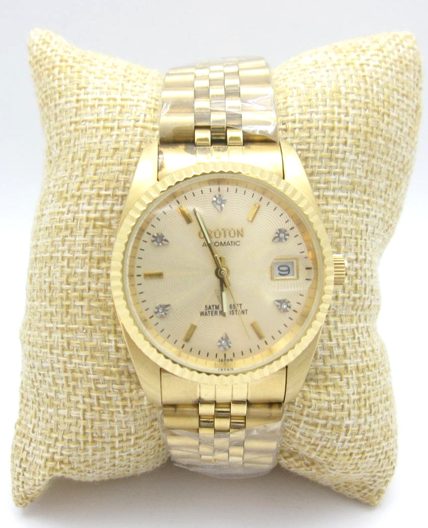 Croton Men Watch Automatic 165ft WR Analog 35mm President Cyclops Old Money(I74)