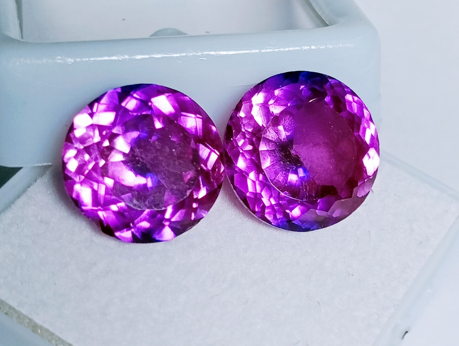 Montana 14+ Ct Sapphire Natural Pair Purple Pink Round Cut Certified Gemstones