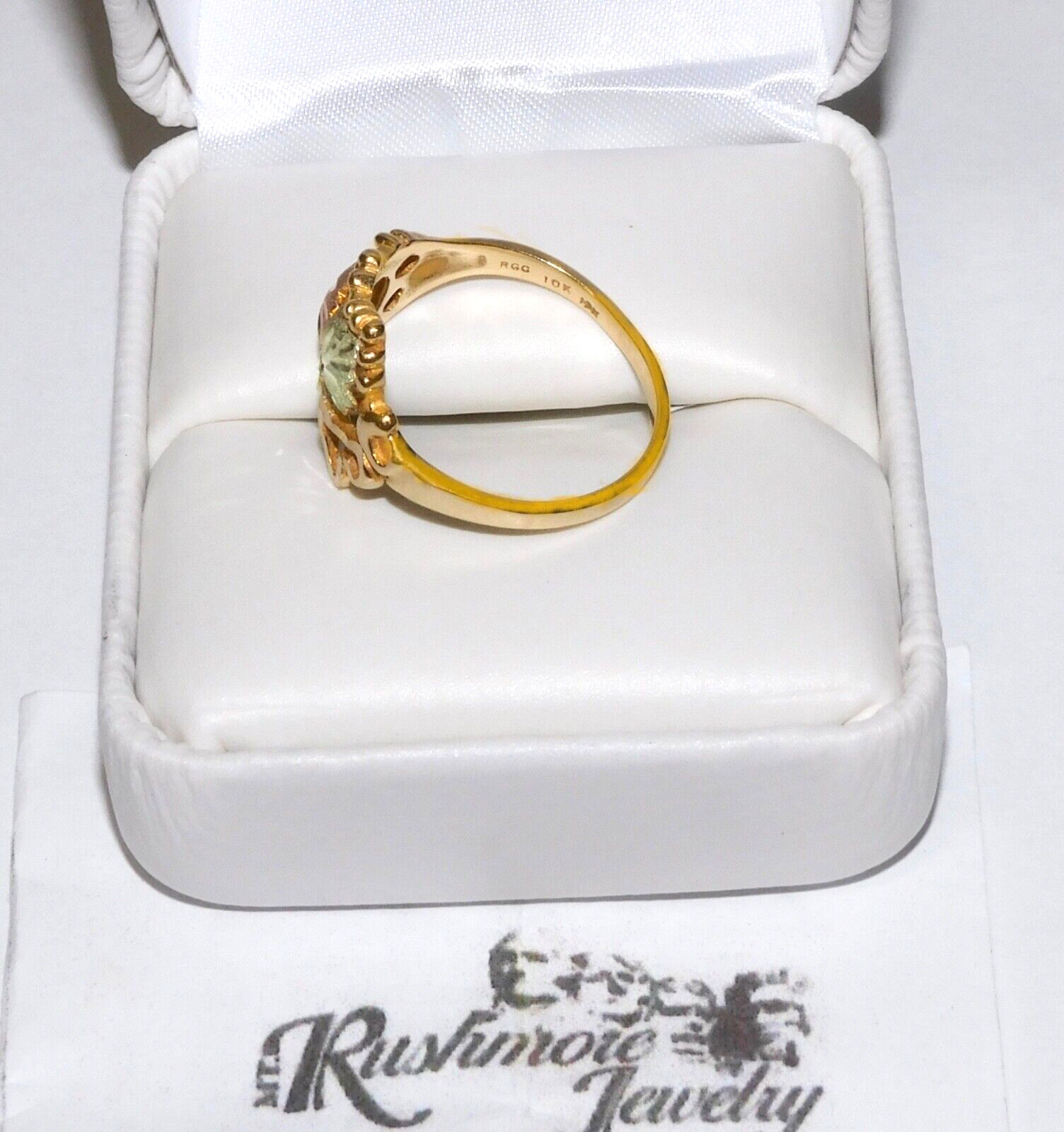 Black Hills Gold 10k Heart Accent Diamond Cut Ring Size 8