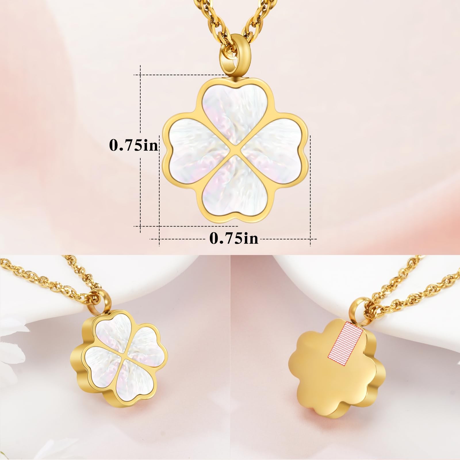 Four Leaf Clover Urn Necklace for Ashes for Women Memorial Cremation Jewelry …