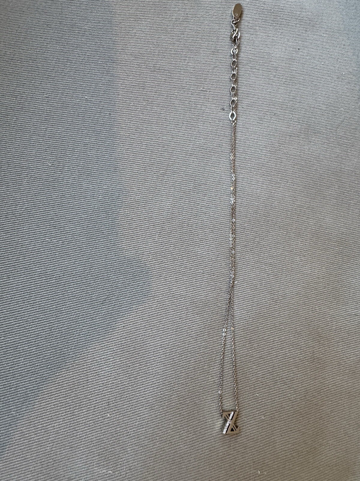 Vintage Zaxie by Stefanie Taylor Gold Tone Rhinestone “Z” Pendant & 20” Necklace