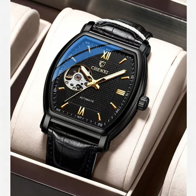 Men’s Automatic Mechanical Watch Classic business Self-winding Barrel-shap Gift