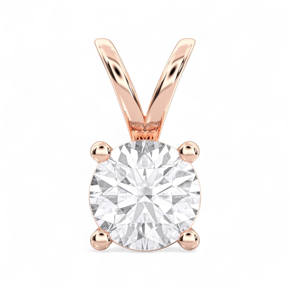 IGI Certified 1ct Round Lab Created Grown Diamond Pendant Necklace 14k Gold