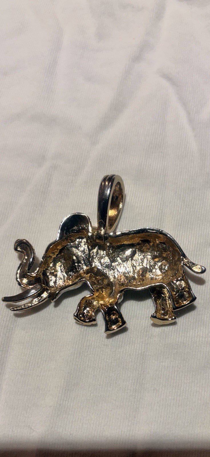 Silver Tone Elephant Charm Pendant, Metal, No Stone Animals & Insects Theme