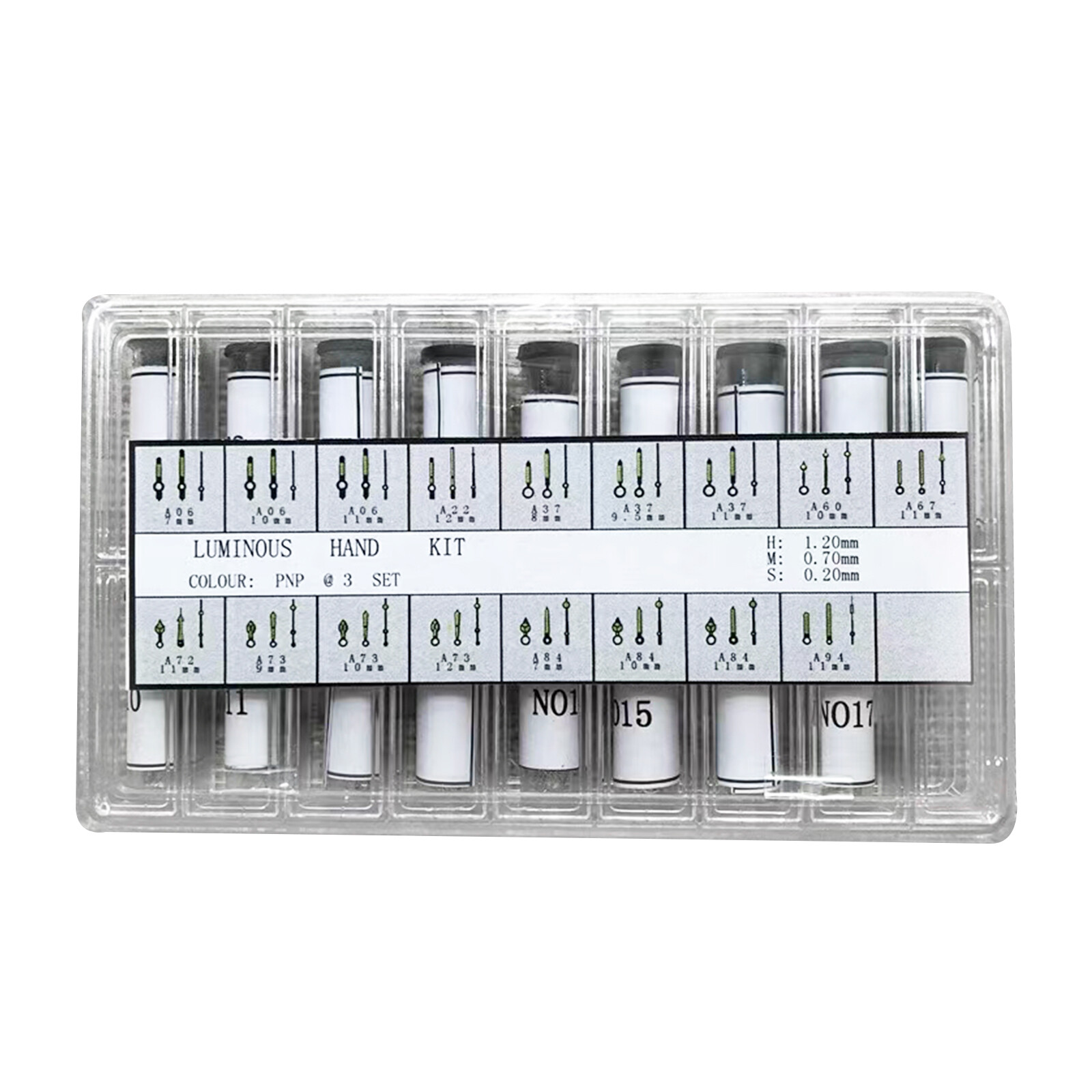 Luminous Watch Hands Pins 1.2/0.7/0.2mm Hole Assortment for Watchmaker Repairing