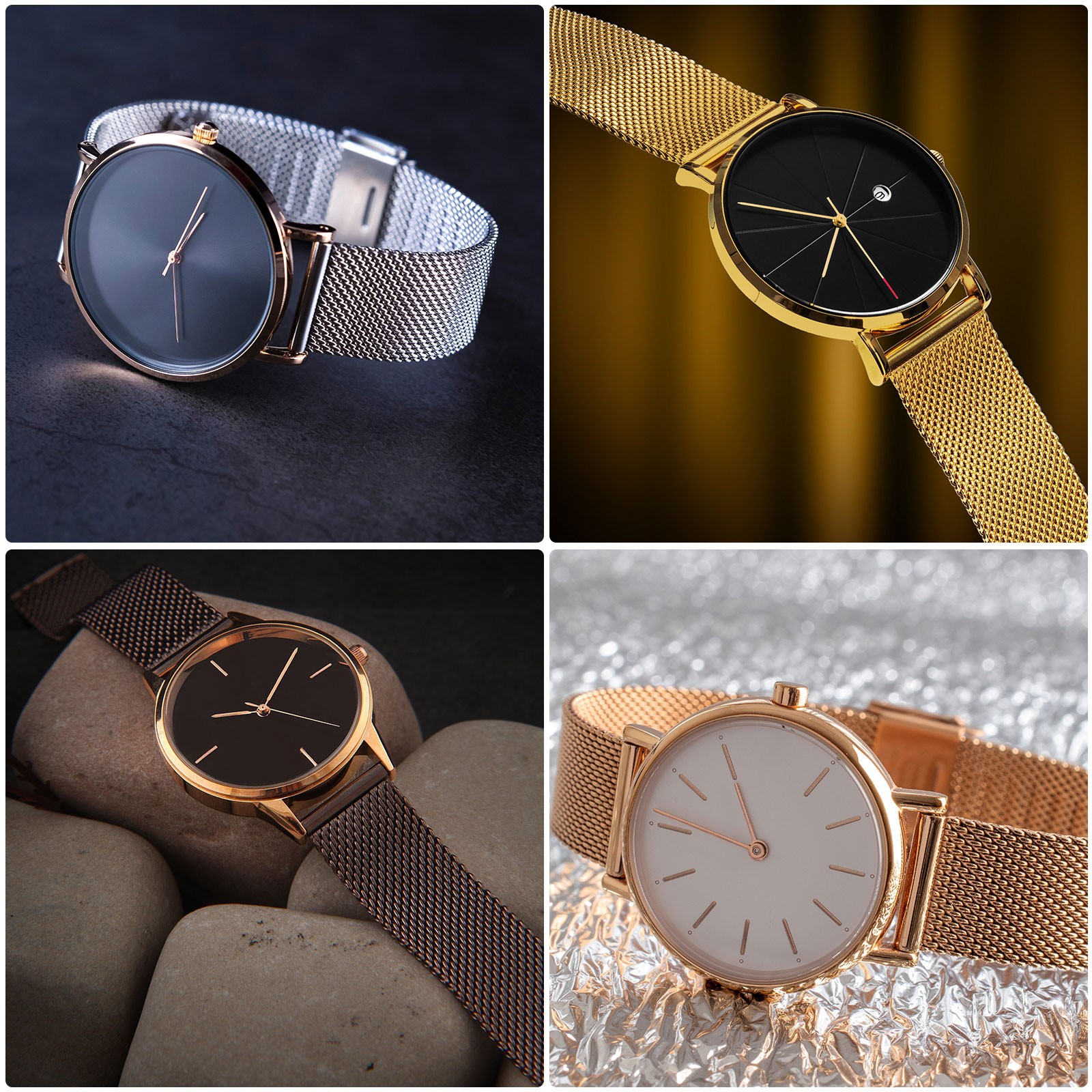 316L Stainless Steel Mesh Watch Band 19mm Adjust Strap Silver