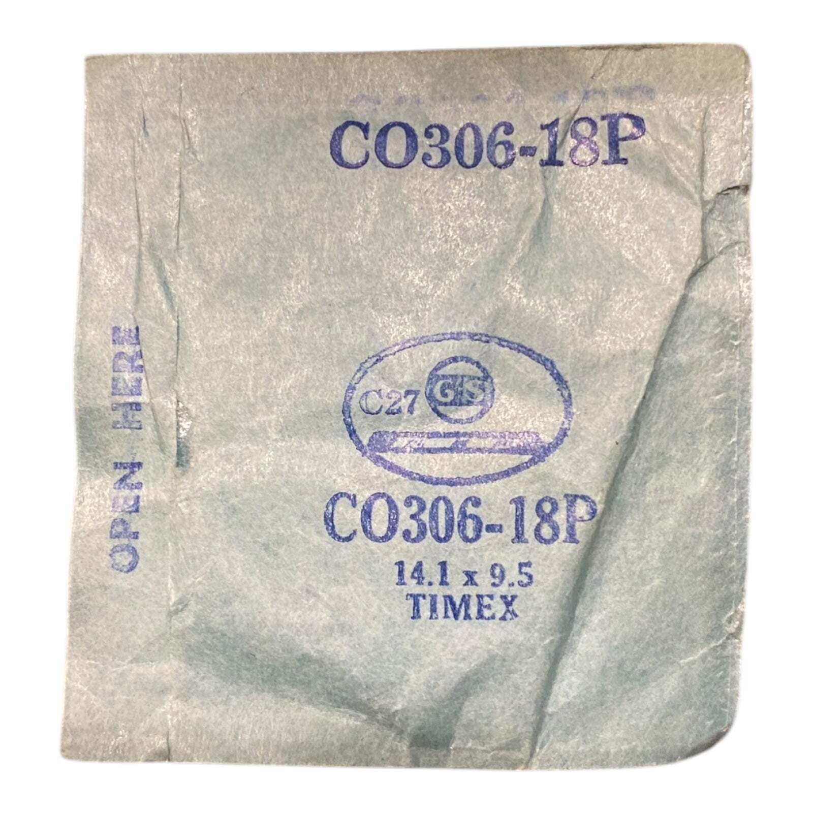 Germanow-Simon Mach (GS) CO306-18P Watch Crystal 14.1×9.5 NOS Part Flexo Timex