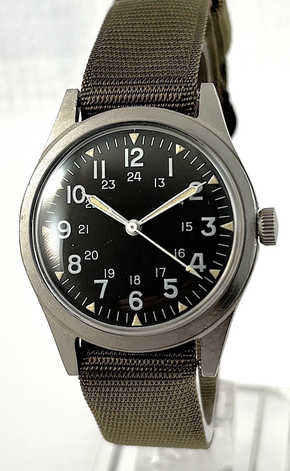 Vintage Benrus Stainless Steel GG-W-113 US Military Mens Watch Vietnam Dec 1970