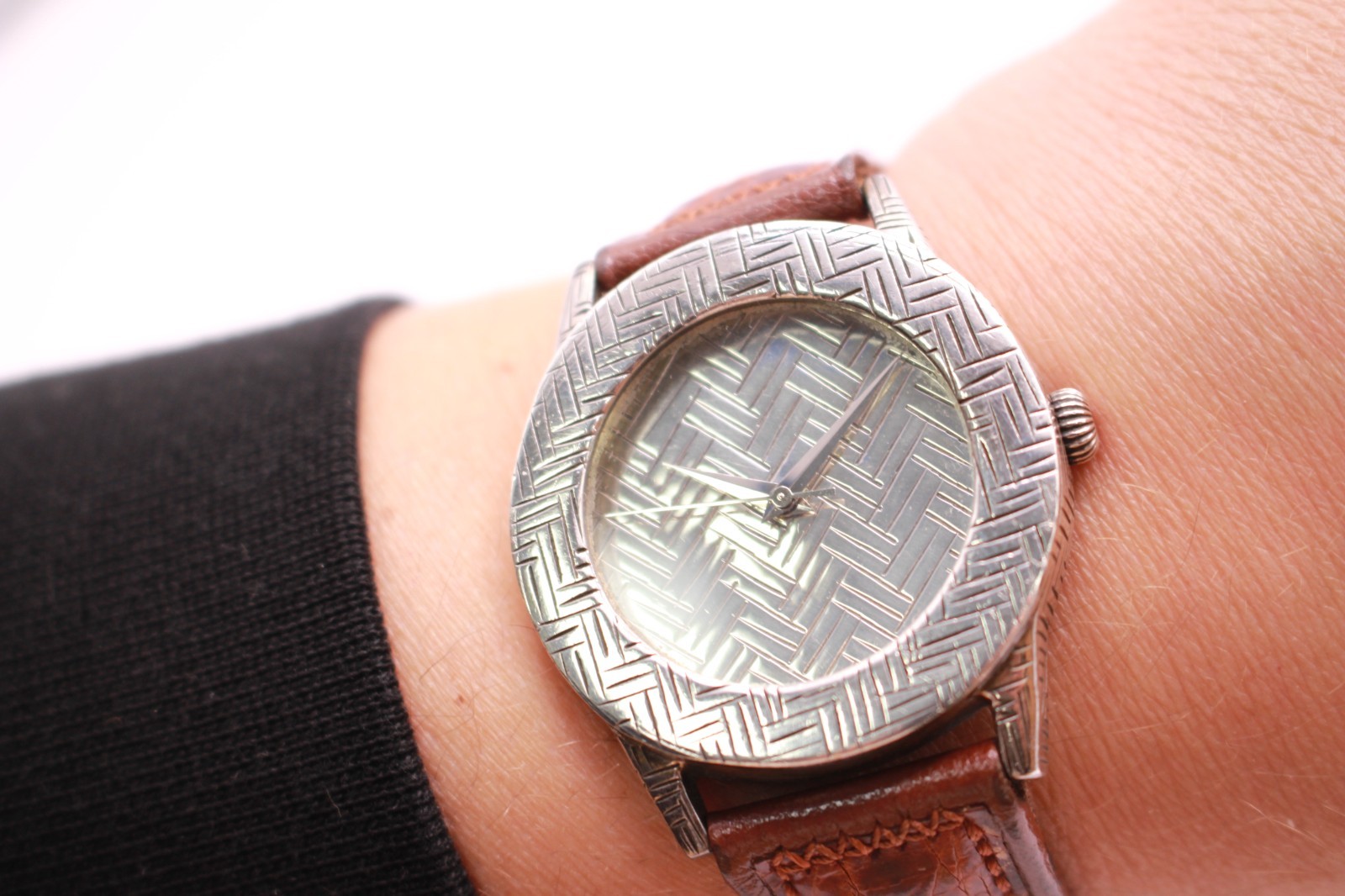 John Hardy Sterling Silver 925 Woven Bedeg Model 4874 Round Quartz Watch