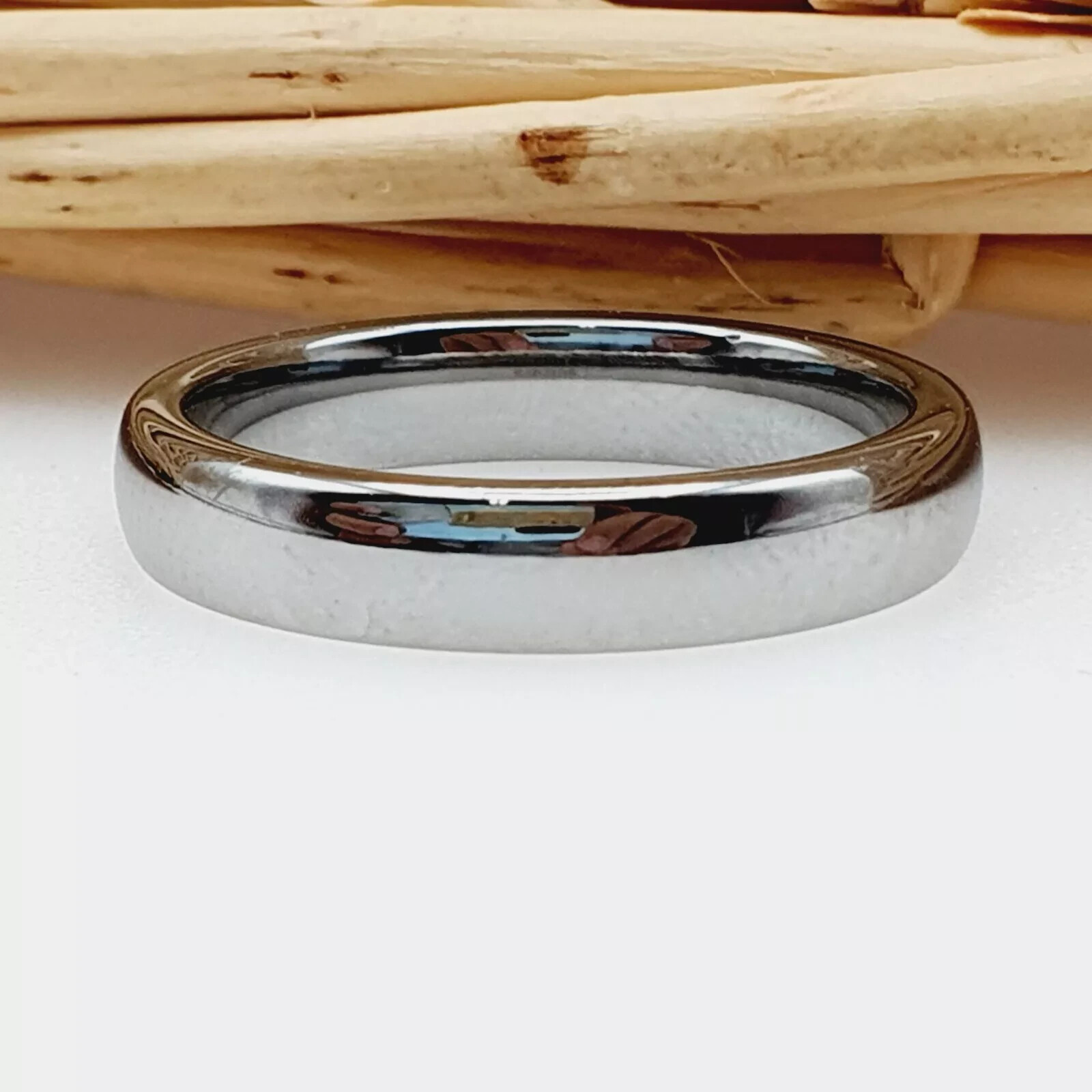 Engraved Anniversary Promise Ring – Women’s High Polished Dome Wedding Band