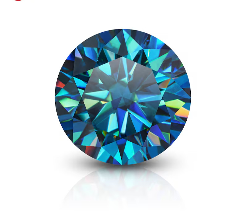 1 CRT Fancy Blue Round Cut VVS1 Diamond Premium Quality Loose Gemstone 6.75M 001