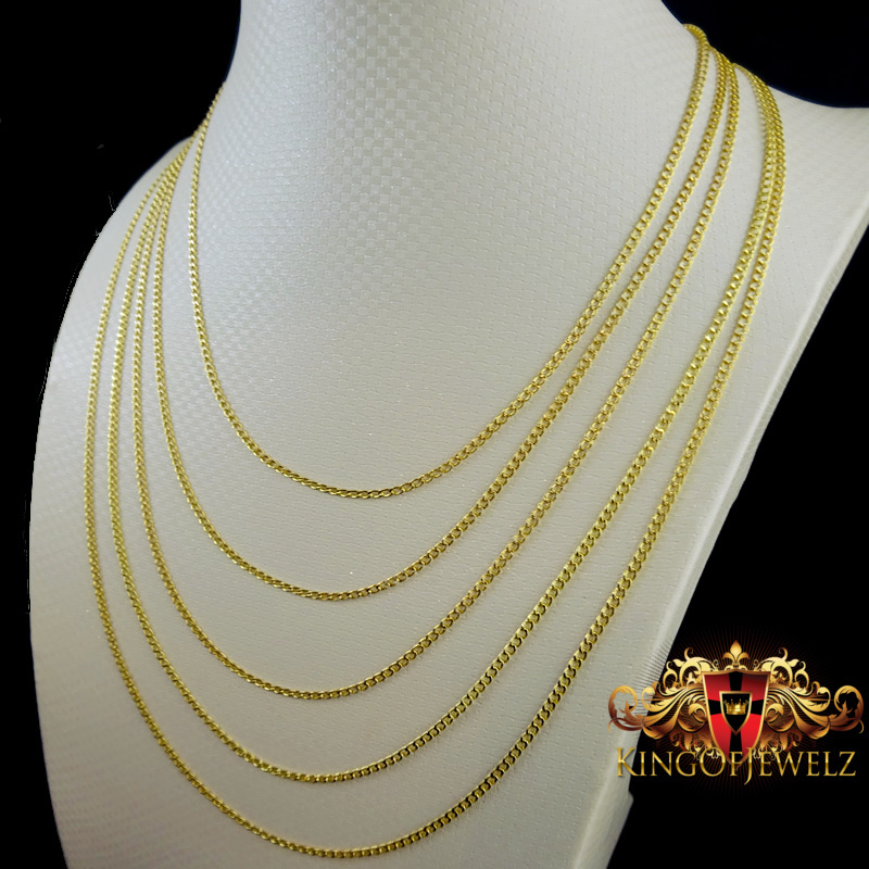 MEN LADIES 10K YELLOW GOLD MIAMI CUBAN CURB LINK CHAIN NECKLACE 2.5 MM 16~24 INC
