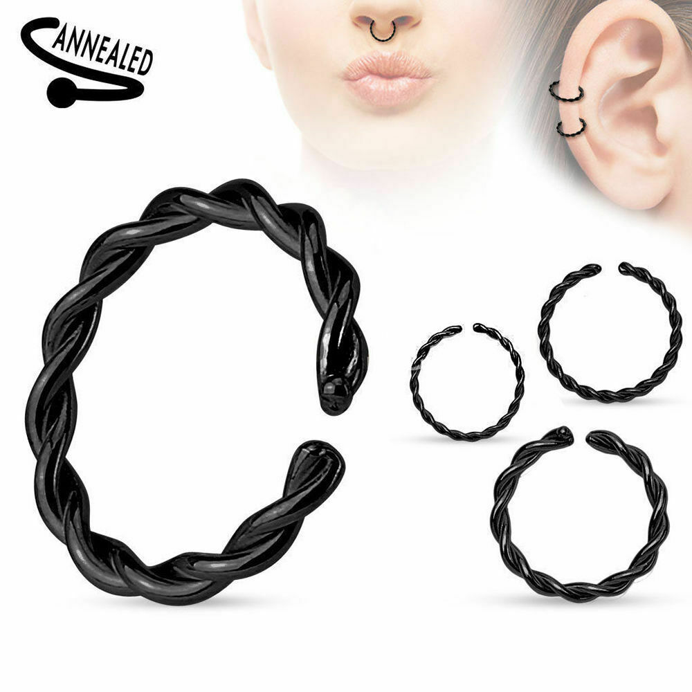 Bendable Annealed Nose Ear Hoop Breaded 20G 18G 16G 14G Annealed and Rounded End