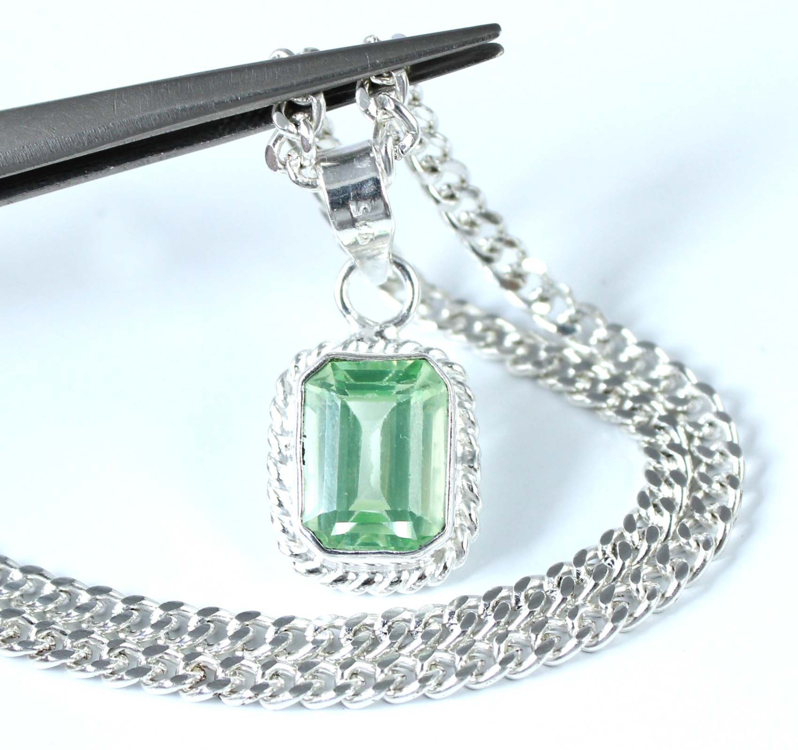 13.30 Ct Natural Peridot 11 x 8 mm Emerald Cut Gemstone Certified Men’s Pendant
