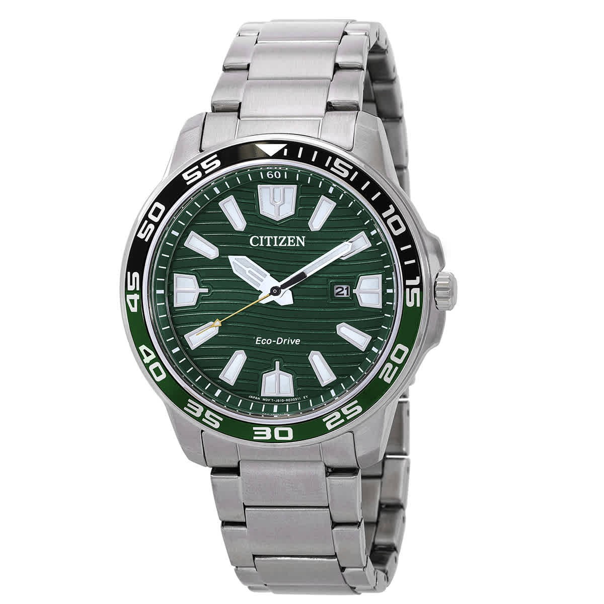 Citizen Eco-Drive Green Dial Stainless Steel Men’s Watch AW1526-89X