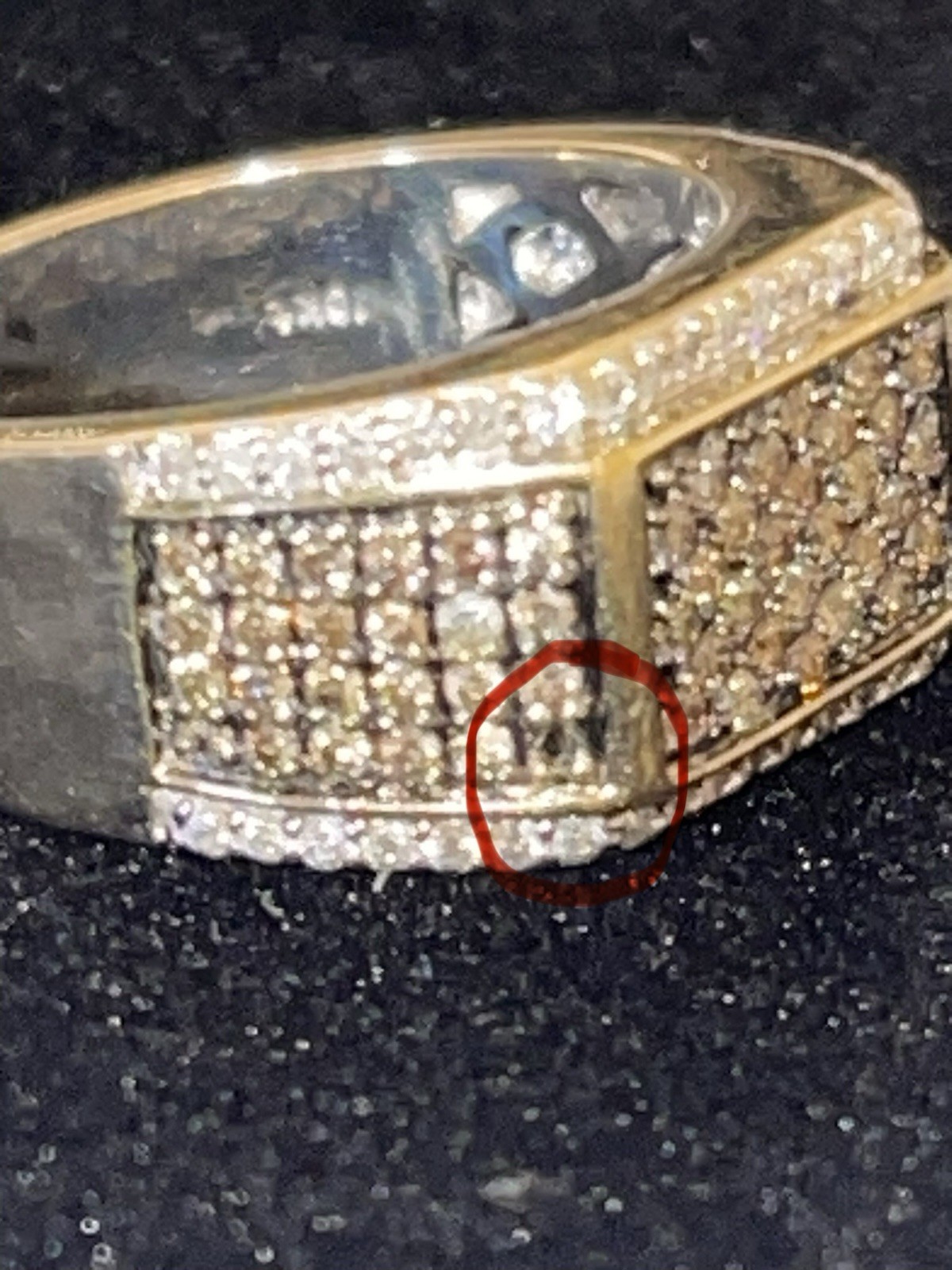 10K Yellow Gold Natural Diamond Men’s Ring 10g Size 10.5 READ