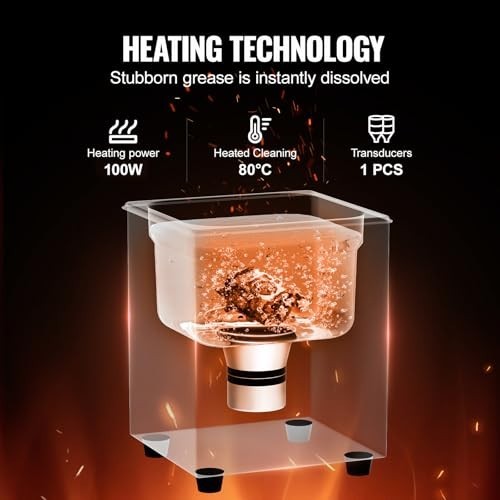Professional 1.3L Ultrasonic Cleaner 60W with Timer & Heater for Jewelry, Watche
