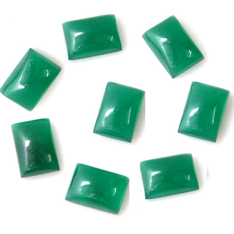 Natural Green Onyx Rectangle Cabochon 6x8mm To 20x25mm Loose Gemstone