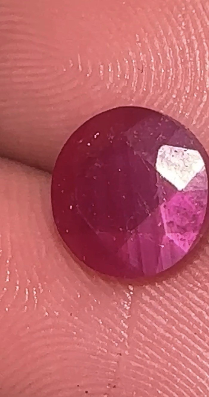 Antique 2.52ct Round Natural Ruby Vivid Color Candystripes💎 8MM Beautiful Gem