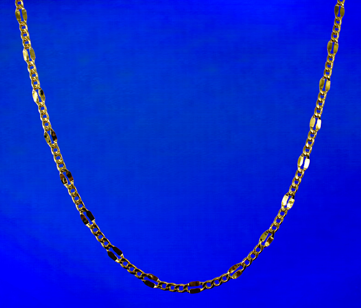 14K Yellow Gold 3mm-5mm Solid Mirror Figaro Chain Necklace Link All Sizes Women