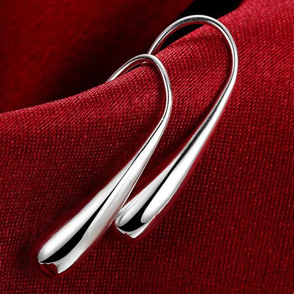 URMYLADY 925 Sterling Silver Water Drop Hook Earrings Fashion Charm Jewelry
